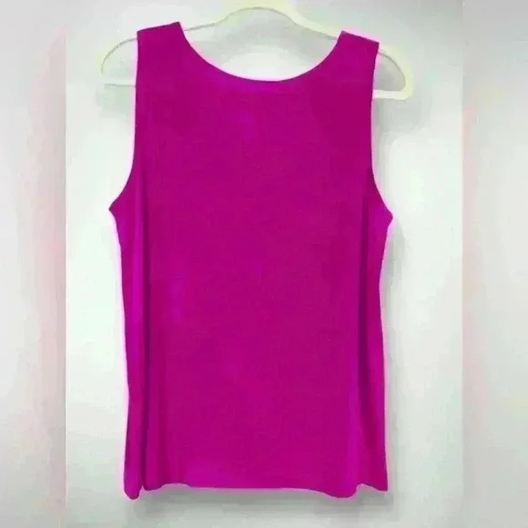Womens Sleeveless Fuchsia Large Top FLATTERING SMOOTH CONTOUR No Iron - Picture 2 of 8